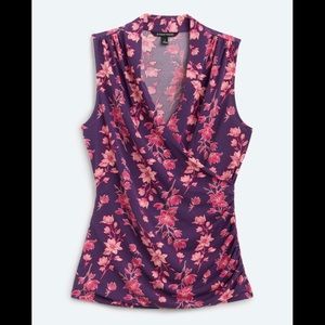 41 Hawthorn Benni Wrap Front Moss Crepe Knit Top size S